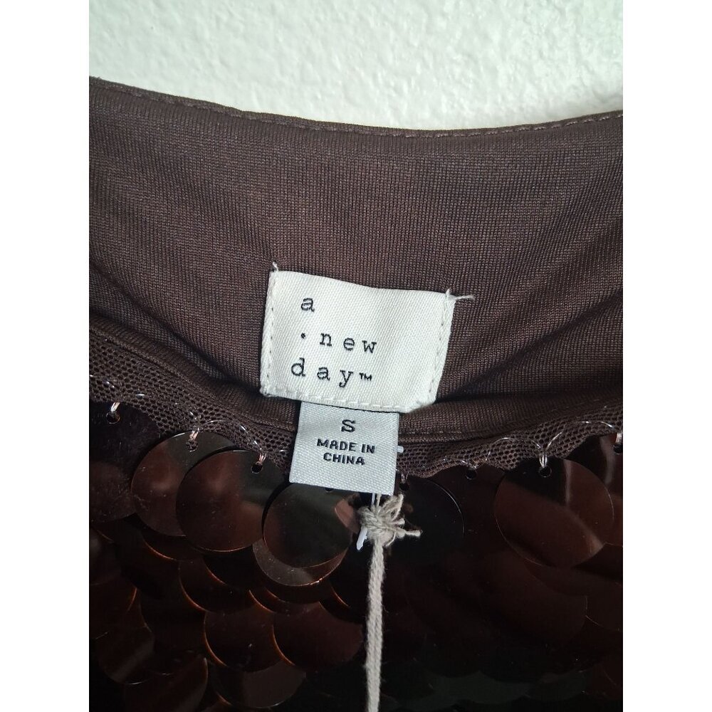 NWT A New Day Sequin Dress Party Clubwear Dance Brown Size Small - Picture 5 of 6